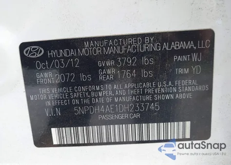 2013 Hyundai Elantra Gls из США, поврежденный, VIN 5NPDH4AE1DH233745